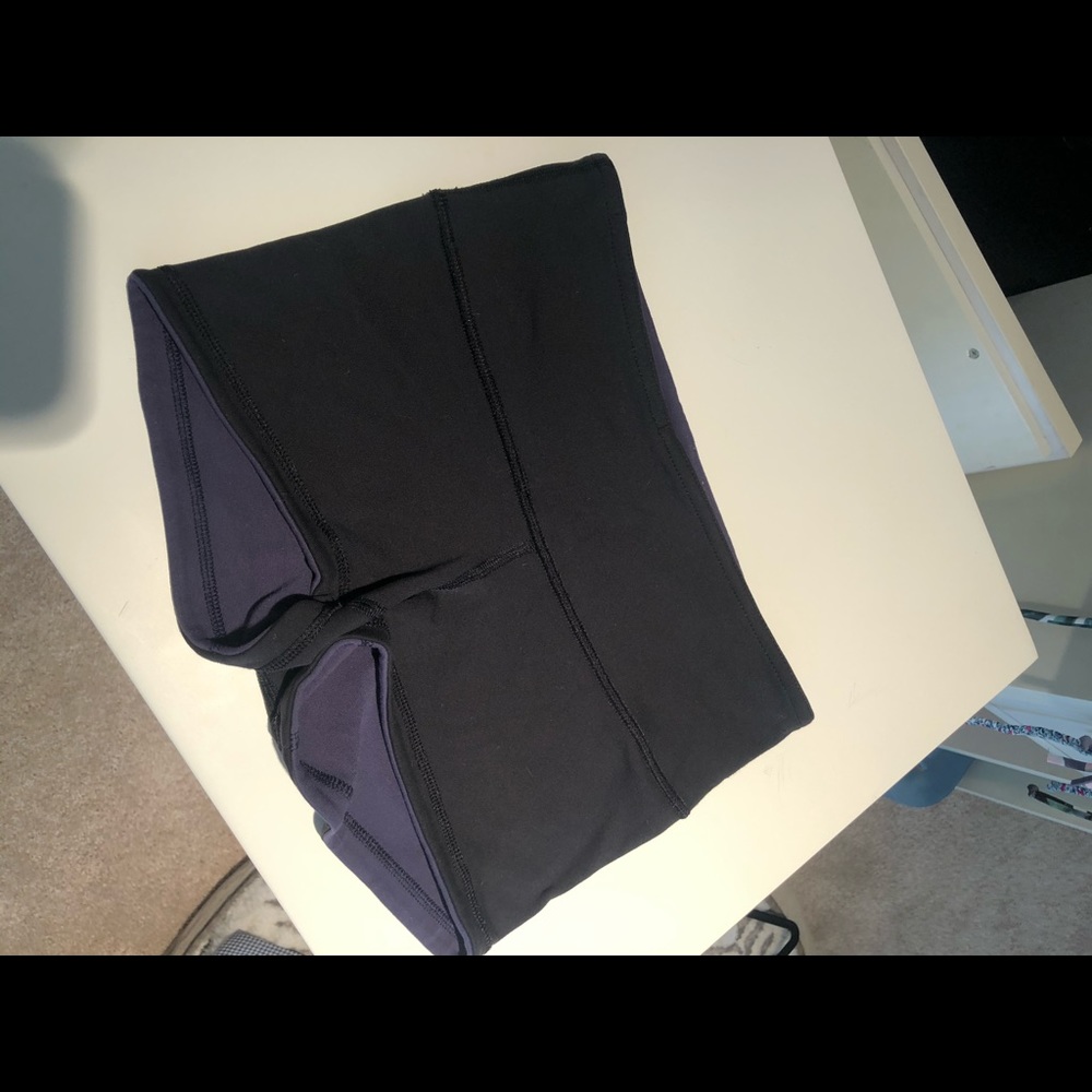 reversible blueberry/black lululemon shorts
